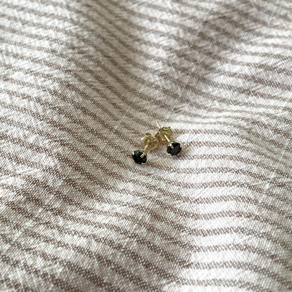 14k gold black studs